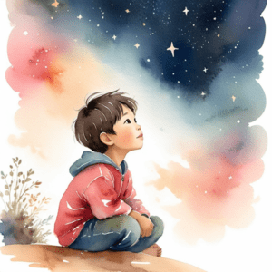 boy looking at stars